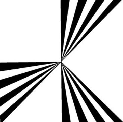 Anton Stankowski, trademark for Standard Elektrik Lorenz AG, 1953. Dynamic equilibrium is achieved by an asymmetrical construction in an implied square, signifying communications transmission and reception.