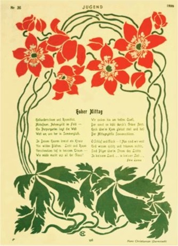 Hans Christiansen, page design for Jugend