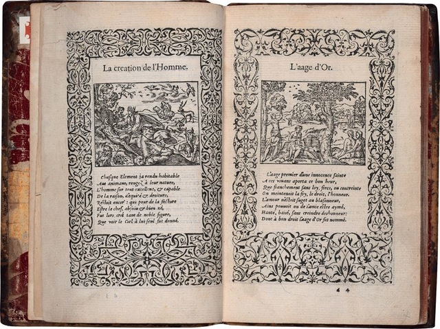 7–47. Jean de Tournes (printer) and Bernard Salomon (illustrator), pages from Ovid's La vita et metamorfoseo (Metamorphoses), 1559.