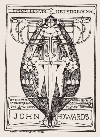Margaret Macdonald, bookplate design,