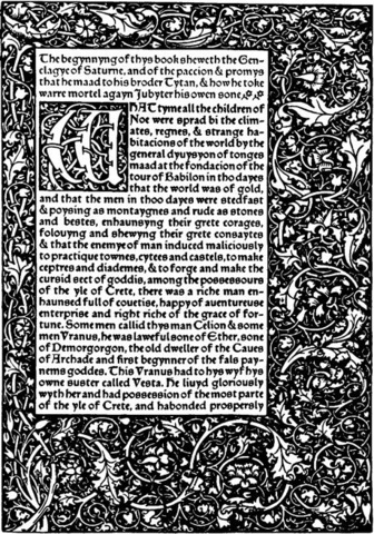 11–20. William Morris, page from The Recuyell of the Historyes of Troye,
