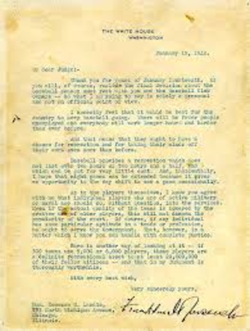 Franklin D Roosevelt Pens Green Light Letter