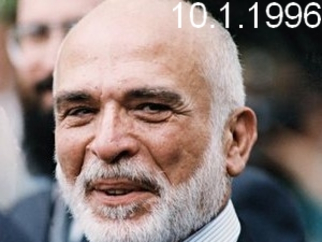 חוסיין מלך ירדן מגיע לביקור ראשון בתל אביב