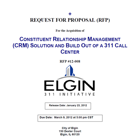 311-CRM RFP Issued