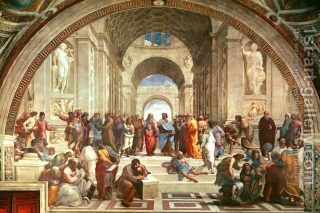 Raphael paints the school of Anthens