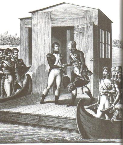 Treaty of Tilsit signed between Russia and France.