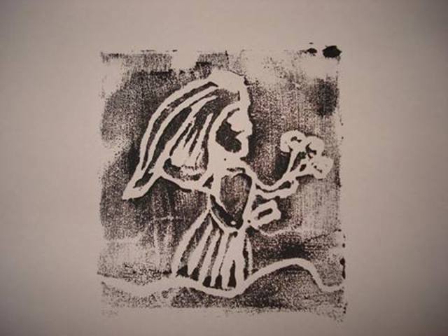 Xilogravura sobre a globalização e a tradição