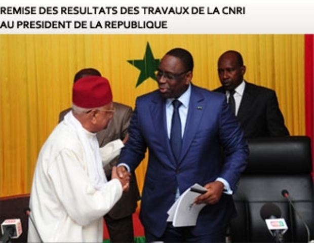 Remise des résultats des Travaux de la CNRI au Président de la République