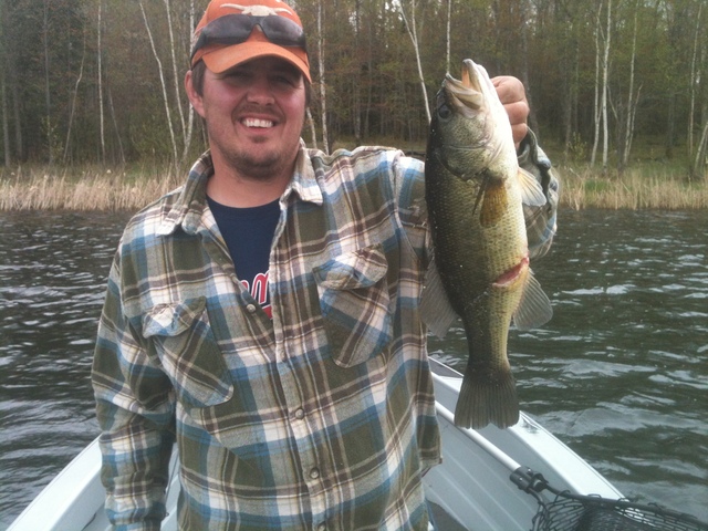 Caught a bass with a big hunk bitten out of it