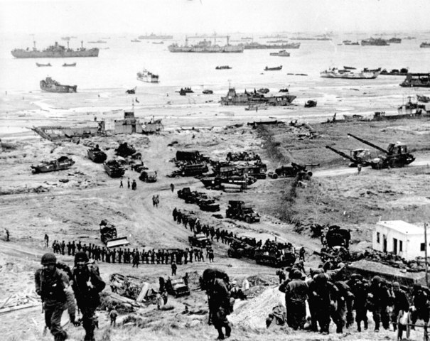 U.S. Troops land on the Beaches of Normnay, France