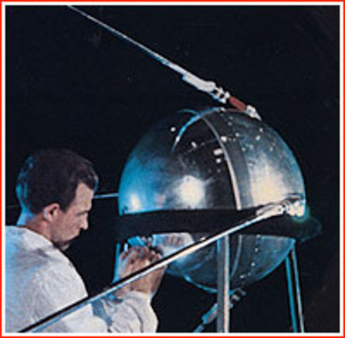 Rusian Sputmik satellite in 1957