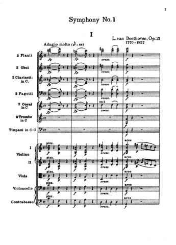 Symphony No. 1, Op, 21, C Major