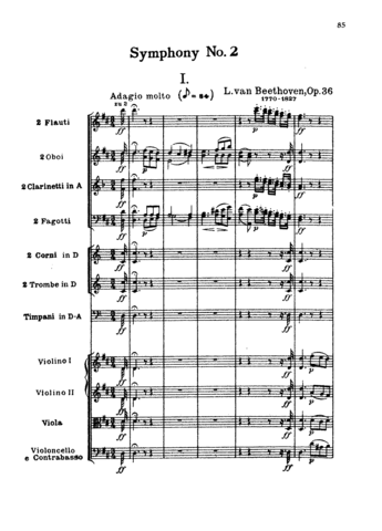 Symphony No. 2, Op. 36, D Major