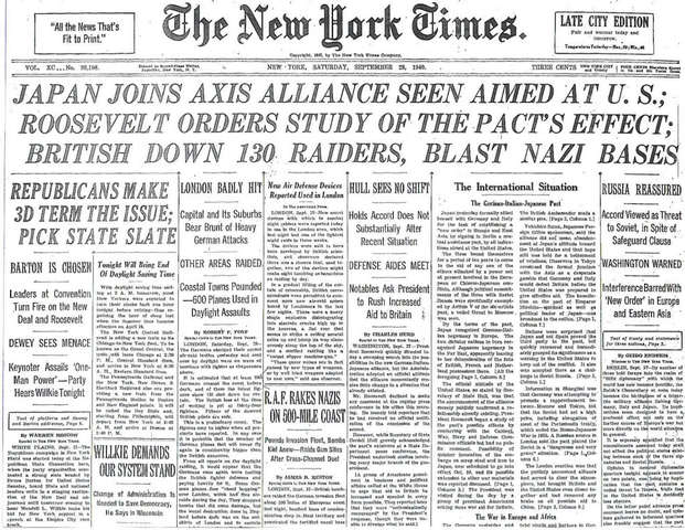 Japan Joins the Axis Power