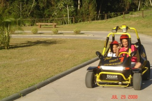 walked kart with my cousin and found out that she did not know drove