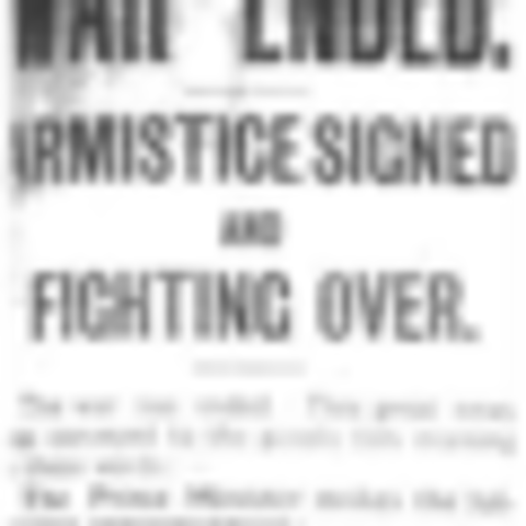 Announcemet of the Armistice
