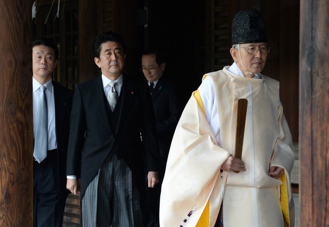 He worships at Yasukuni Shrine