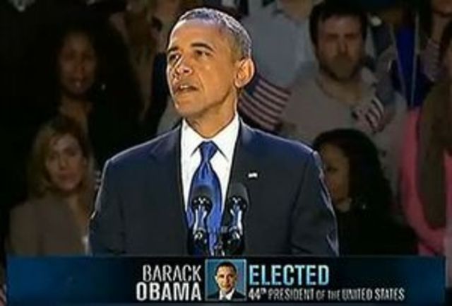 B. Obama é reeleito presidente dos EUA