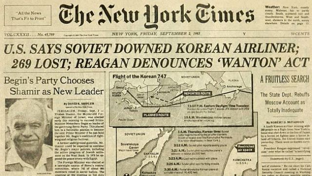 Avión coreano atacado en URSS