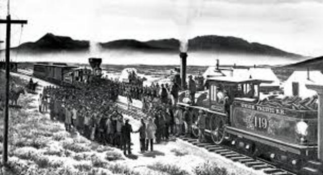 First transcontinental railroad is completed