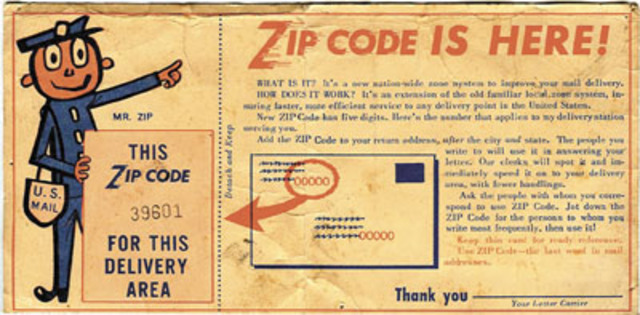 Zip codes were inrtoduced