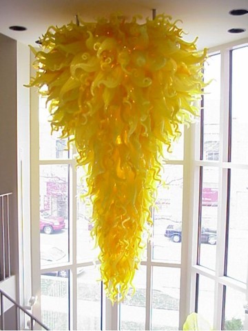 Dave Chihuly's Yellow Neon Chandelier