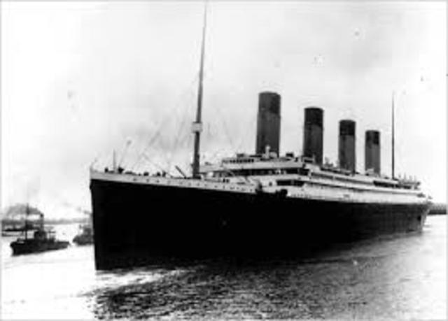 The Titanic sinks