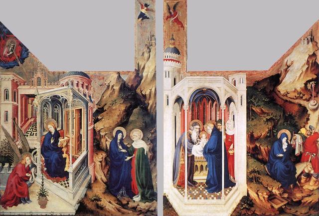 Dijon Altarpiece (Annunciation and Visitation and Presentation of Jesus and the Flight into Egypt) by Melchior Broederlam
