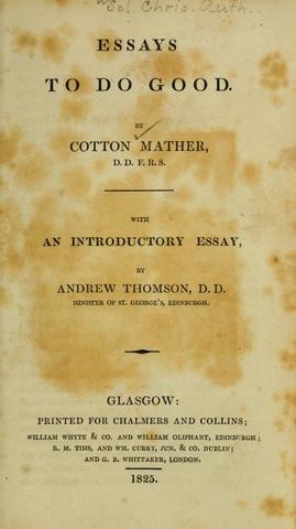 Bonifacius (Essays to Do Good)