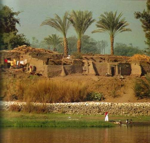 A ORILLAS DE EL RIO NILO-EGIPTO 6000 a.c