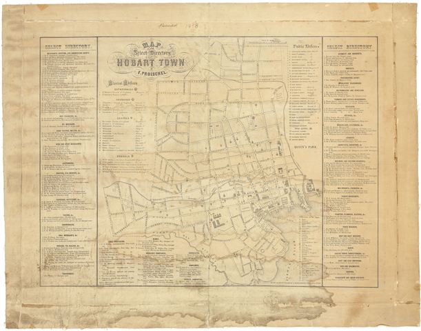Hobart Map and Directory  1858
