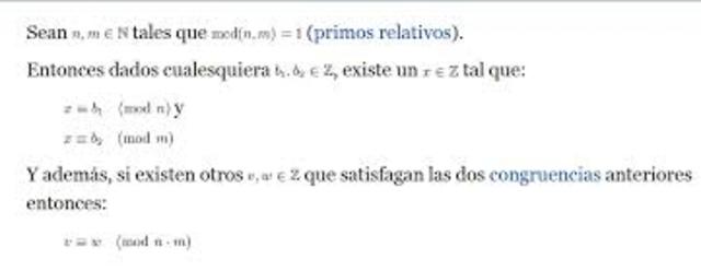 TEOREMA CHINO DE EL RESTO