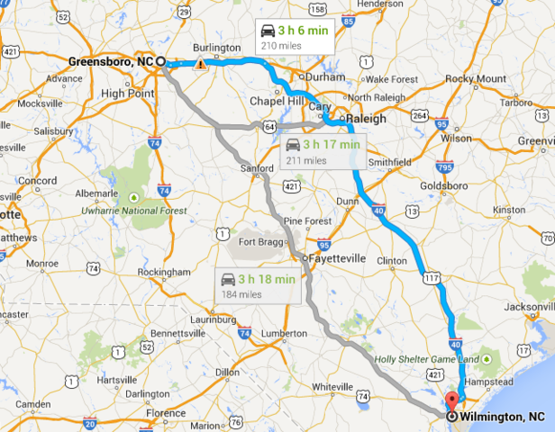 I moved from Greensboro to Wilmington