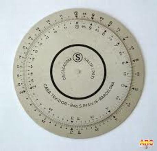 Regla de calculo circular analogica