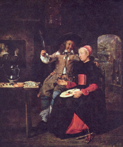 Portrait of the Artist with his Wife Isabella de Wolff in a Tavern