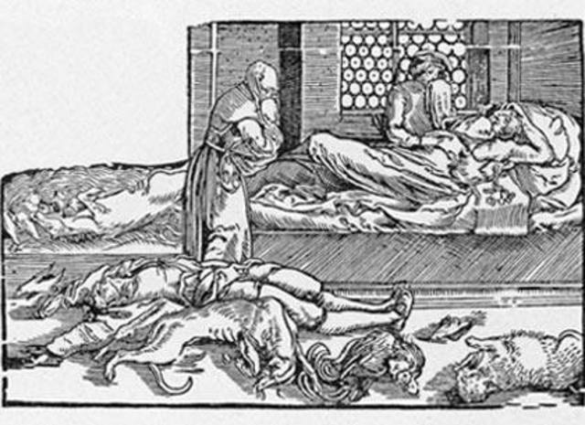 Black death begins in Europe