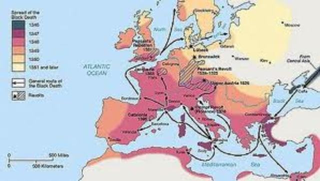 Black Death begins in Europe