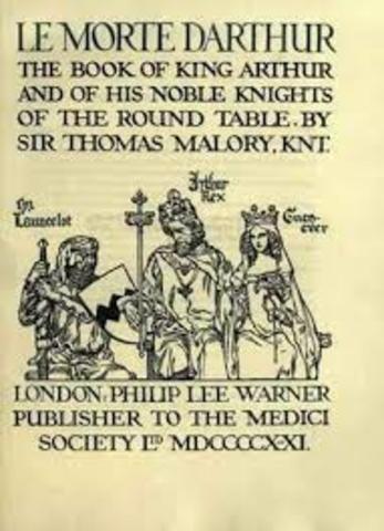 1485 first printing of Le Morte d’Arthur