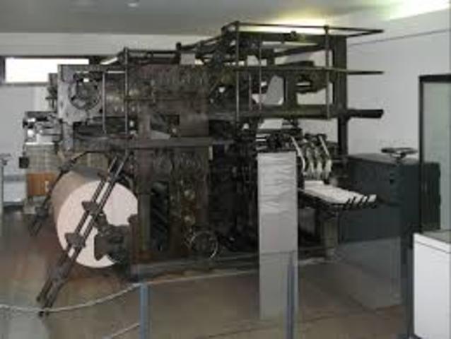 APARECEN LAS MÁQUINAS ROTATIVAS DE IMPRESIÓN