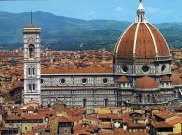 – 36: Brunelleschi works on dome