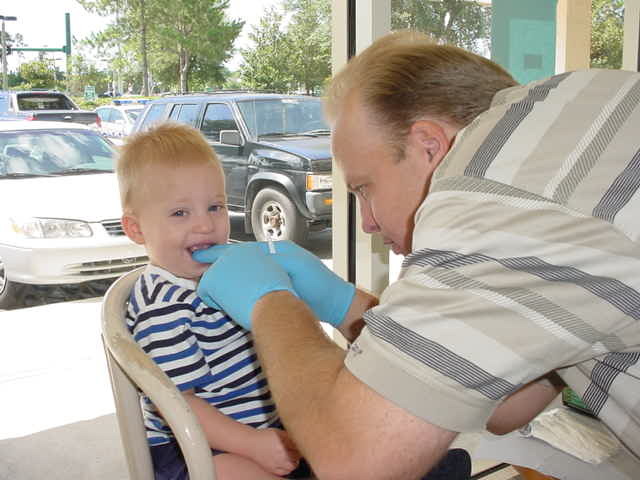 My first two bottom teeth came in.