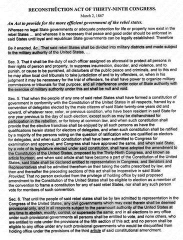 Reconstruction Acts (First and Second)