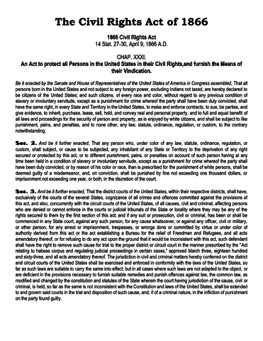 Civil Rights Act of 1866