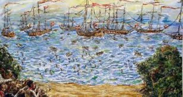 Desembarco de Hernán Cortés en el Golfo de México