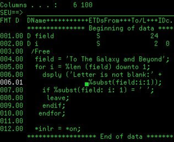 IMB RPG (Report Program Generator)