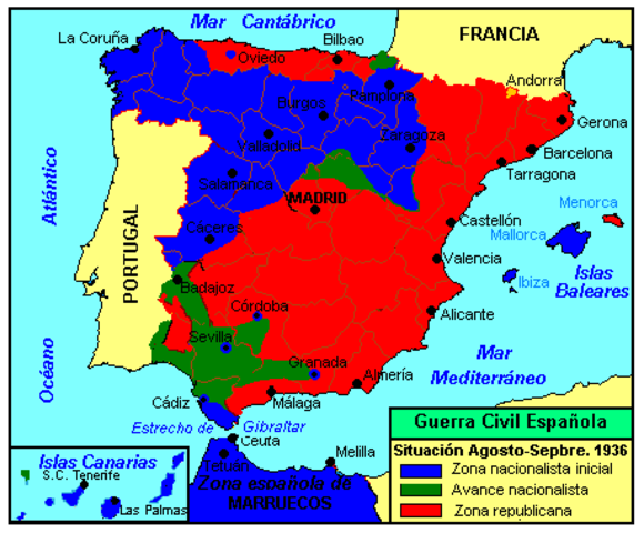 Comienzo de la Guerra Civil Española