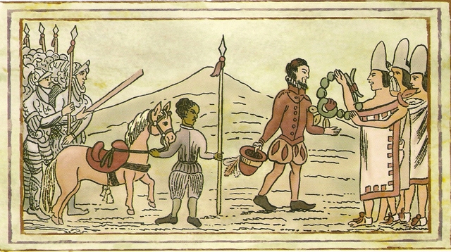 Lucha de Españoles contra Aztecas y enfrentamiento entre Cortés y Diego de Velázquez