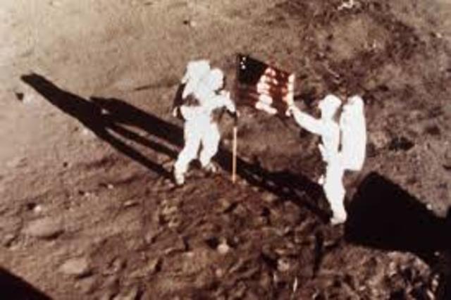 U.S walks on the moon