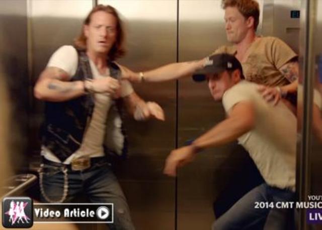 Florida Georgia Line and Luke Bryan elavator fight