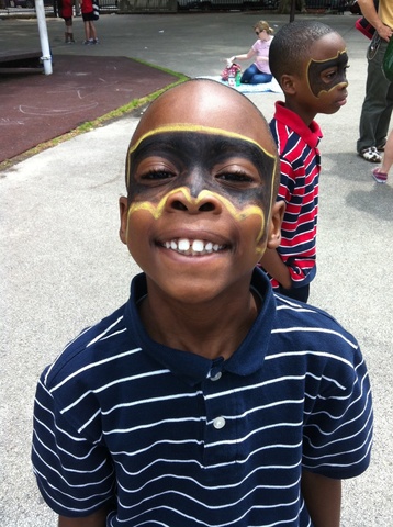 Field day face painted